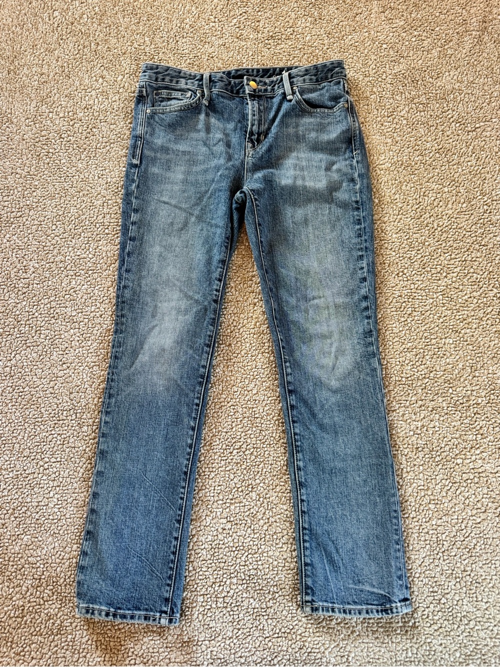 Gap 1969 Real Straight Jeans Size 27 Eugene Wash Mid Rise Stretch Denim